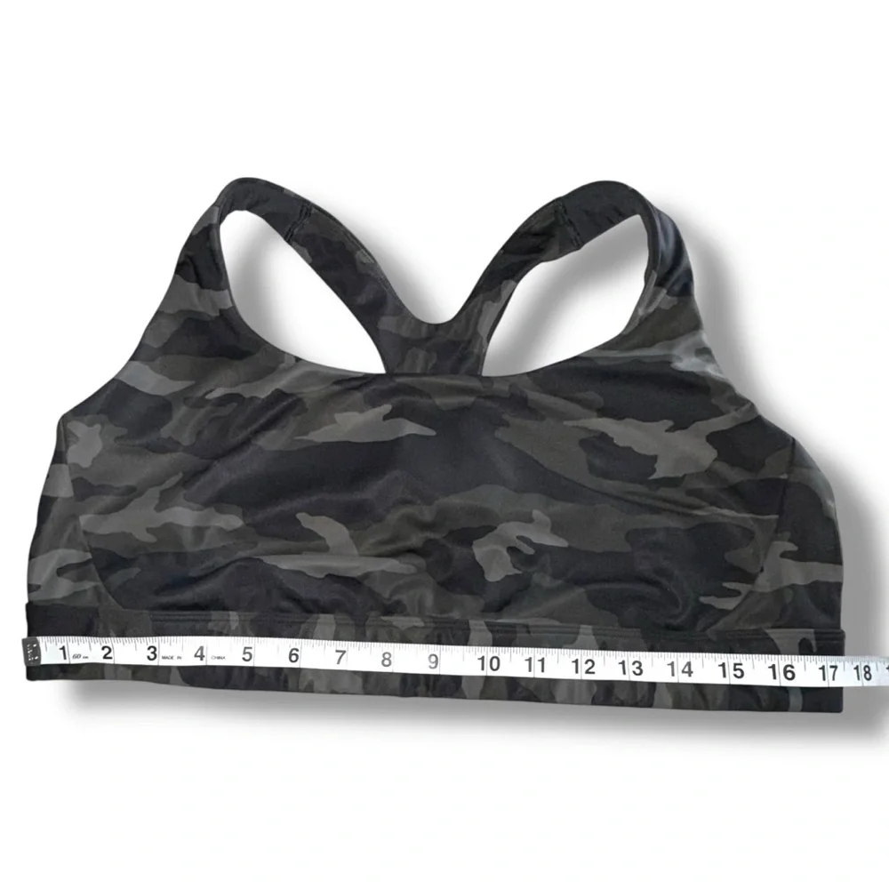 ATHLETA Ultimate Printed Bra D & DD+ | Plus 1X | Olive Camo
